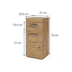 Midischrank Luna Eiche Wotan 37 x 79 cm Vicco