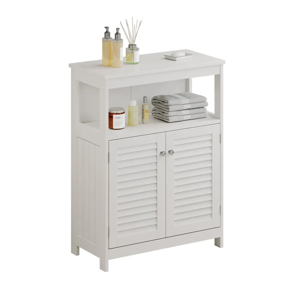 Midischrank Riad Weiß 60 x 80 cm mit Türen und offenem Fach Vicco