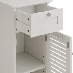 Midischrank Riad Weiß 32 x 87 cm mit Tür und Schublade Vicco