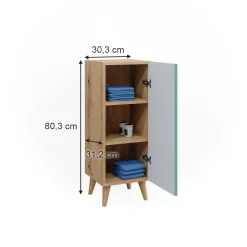 Midischrank Rudi Mintgrün 30.3 x 80.3 cm mit Tür Vicco