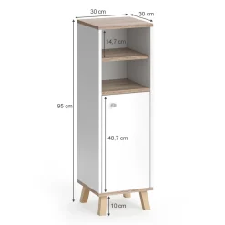 Midischrank Senyo Weiß 30 x 95 cm Vicco