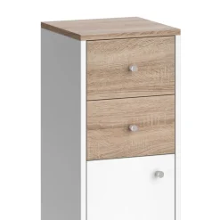 Midischrank Senyo Weiß 30 x 95 cm mit Schubladen Vicco