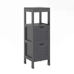 Midischrank Vilda Grau 30 x 89 cm mit 2 Schubkästen Vicco