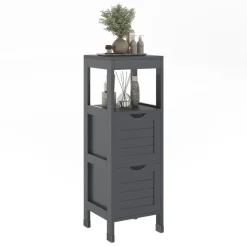 Midischrank Vilda Grau 30 x 89 cm mit 2 Schubkästen Vicco