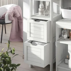 Midischrank Vilda Weiß 30 x 89 cm mit 2 Schubkästen Vicco