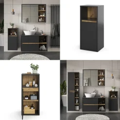 Midischrank Viola Anthrazit 33 x 80 cm Vicco