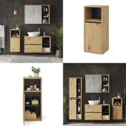 Midischrank Viola Artisan-Eiche 38 x 80 cm Vicco