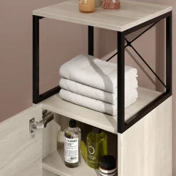 Midischrank Vionna Eiche/Schwarz 36 x 116.5 cm Vicco