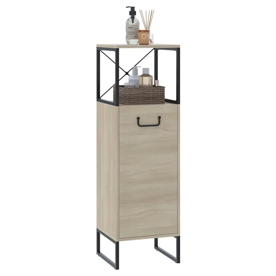 Midischrank Vionna Eiche/Schwarz 36 x 116.5 cm Vicco