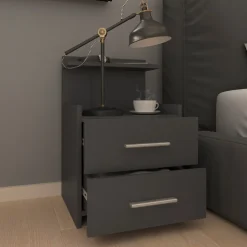 Nachttisch Alpin Anthrazit 40 x 62 cm Vicco