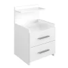 Nachttisch Alpin Weiß 40 x 62 cm mit Schubladen Vicco
