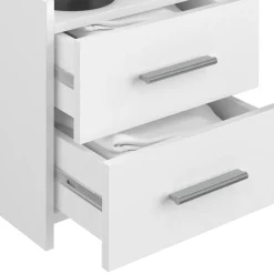 Nachttisch Alpin Weiß 40 x 62 cm mit Schubladen Vicco