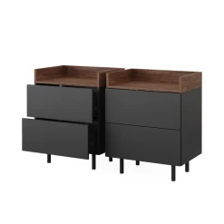 Nachttisch Anika Anthrazit 2er Set Vicco