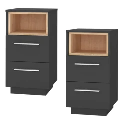 Nachttisch Beatrice Anthrazit 2er Set Vicco