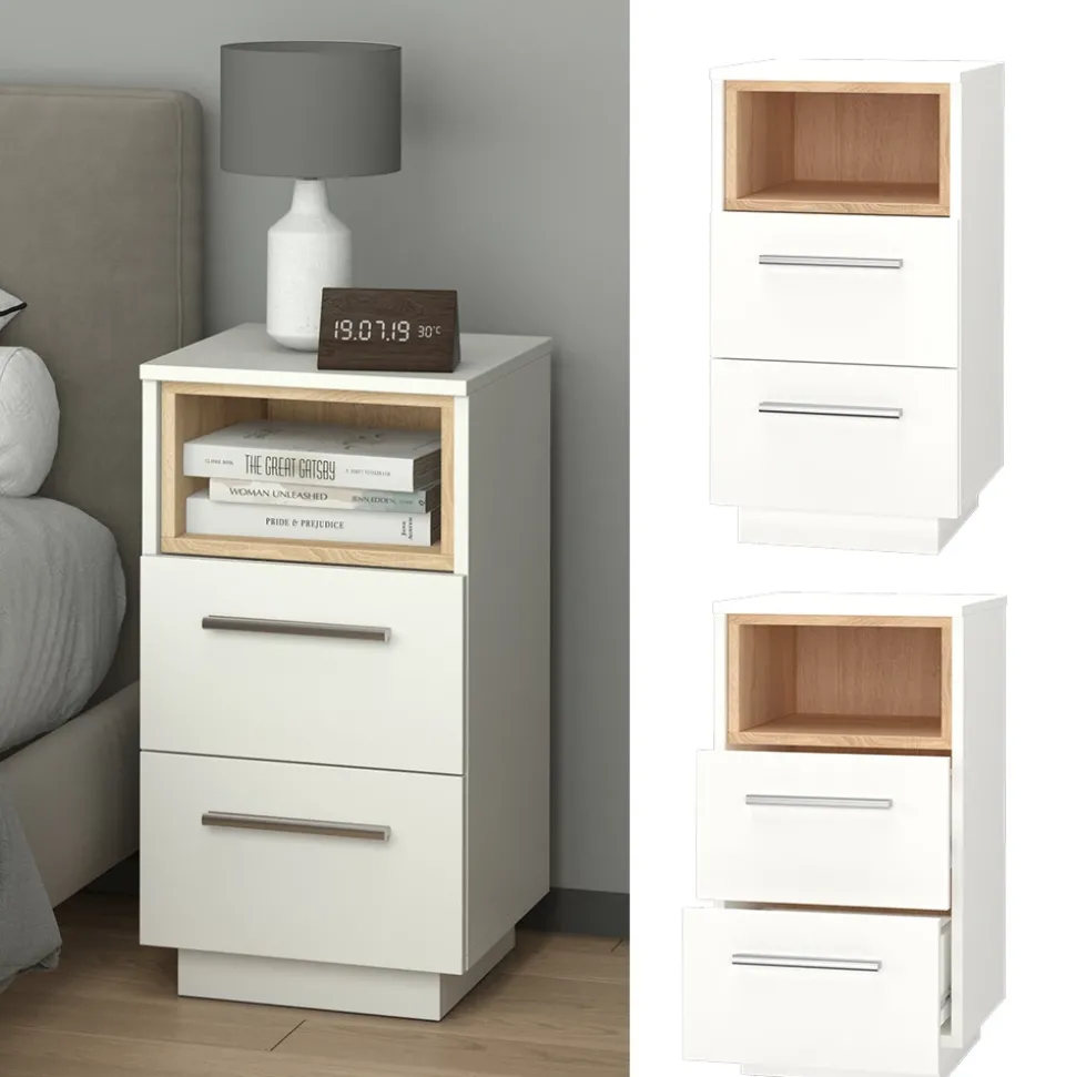 Nachttisch Beatrice Weiß 36 x 68 cm Vicco