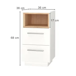 Nachttisch Beatrice Weiß 36 x 68 cm Vicco