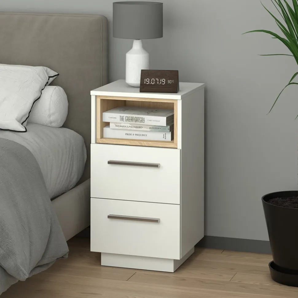 Nachttisch Beatrice Weiß 36 x 68 cm Vicco