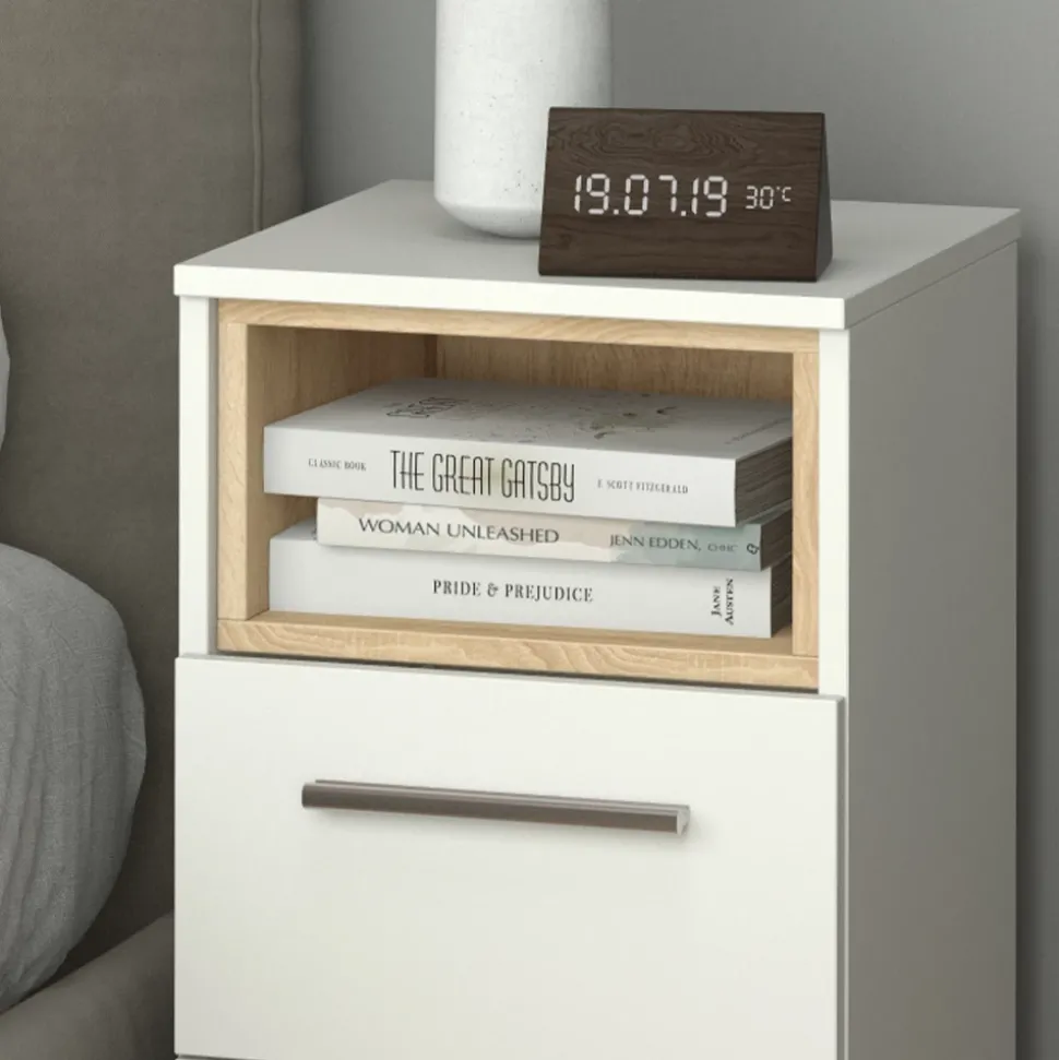 Nachttisch Beatrice Weiß 36 x 68 cm Vicco