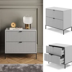 Nachttisch Eliza Grau 66 x 60 cm Vicco