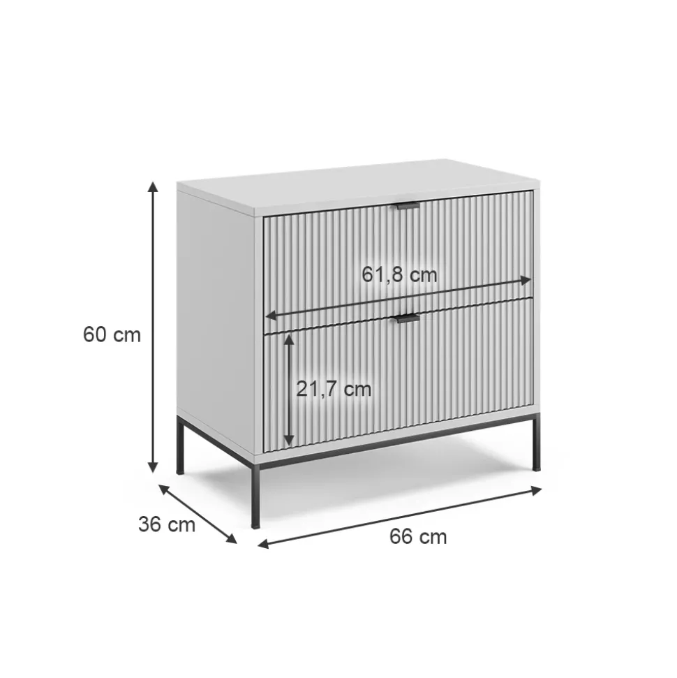 Nachttisch Eliza Grau 66 x 60 cm Vicco