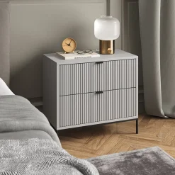 Nachttisch Eliza Grau 66 x 60 cm Vicco