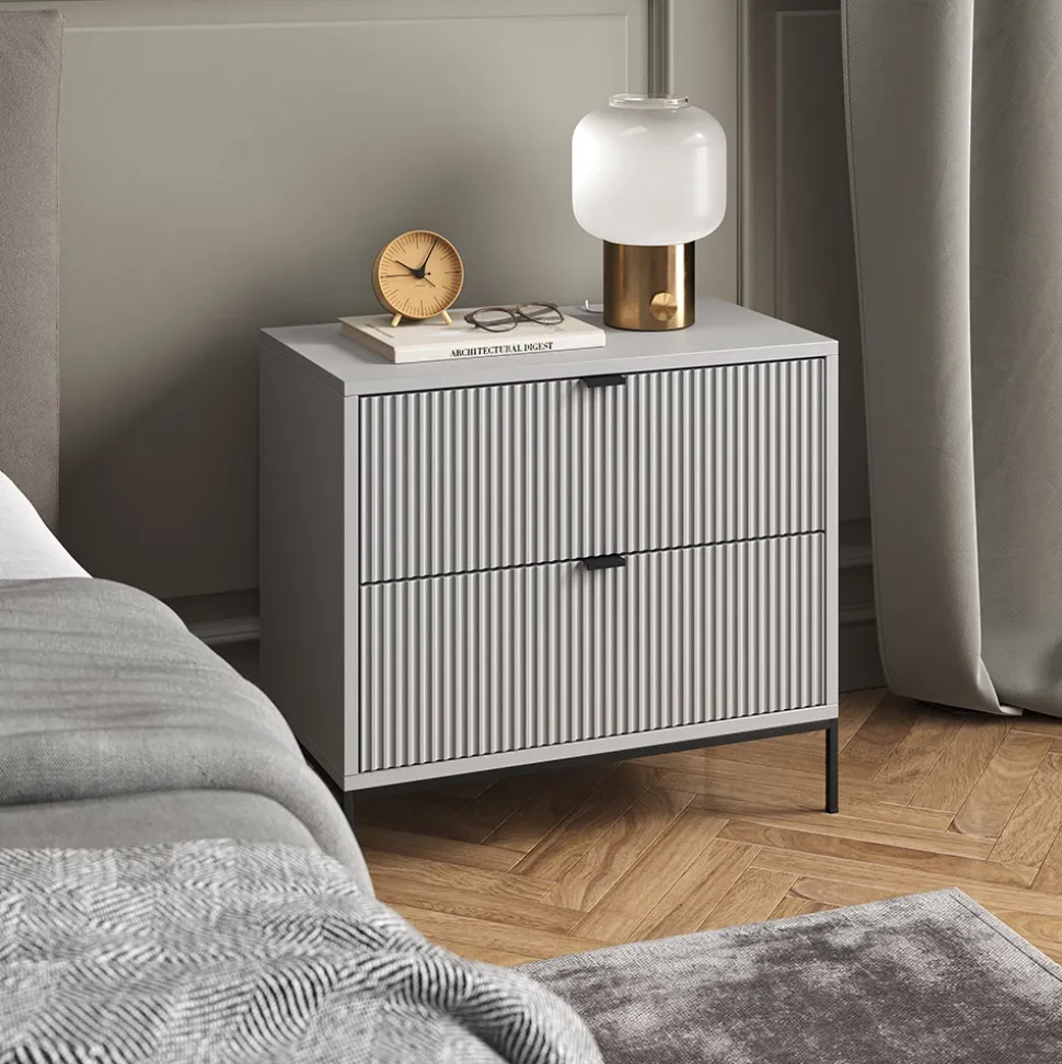 Nachttisch Eliza Grau 66 x 60 cm Vicco