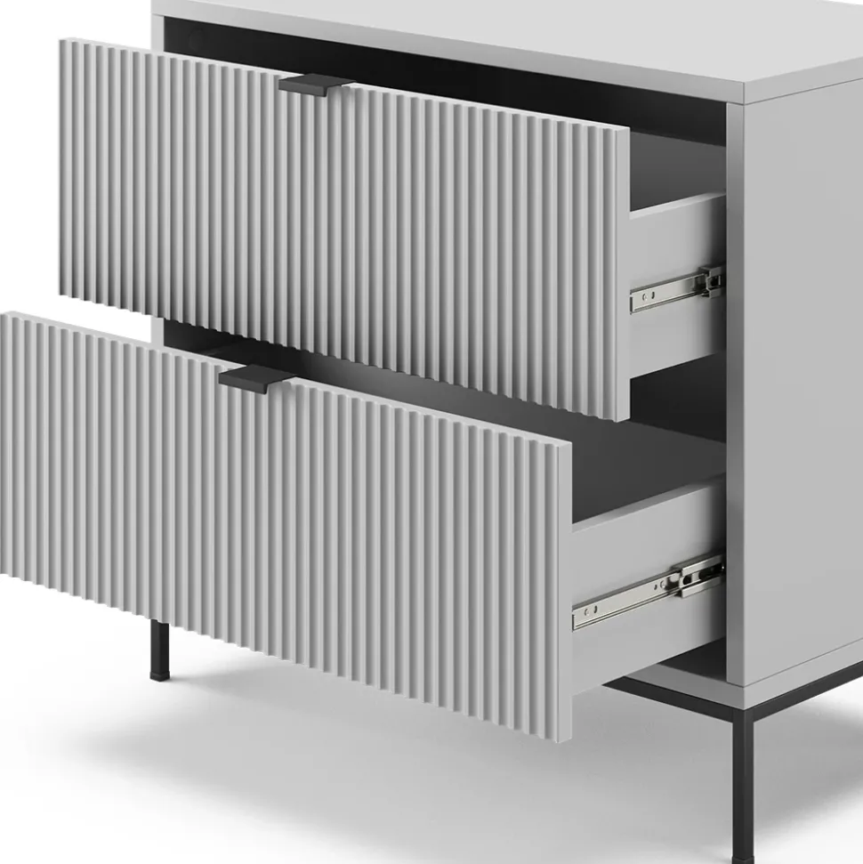 Nachttisch Eliza Grau 66 x 60 cm Vicco