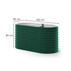 ok-Living Hochbeet Kräuterbeet Gemüsebeet oval 160x80x82cm (LxBxH) grün Pflanzkasten Frühbeet Aufzucht Beet Garten