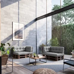 Palettenkissen Set Grau 2 Teile Vicco