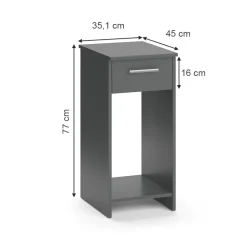 Pc-Schrank Odin Anthrazit 35.1 x 45 cm Vicco