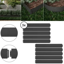 Rasenkante Anthrazit 100 x 14 cm 30 Meter Serina