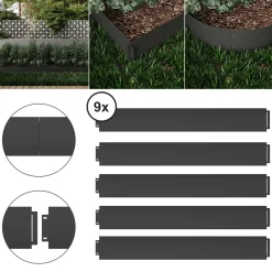 Rasenkante Anthrazit 100 x 14 cm 45 Meter Serina