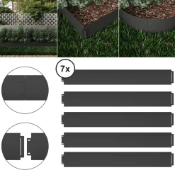 Rasenkante Anthrazit 100 x 18 cm 35 Meter Serina