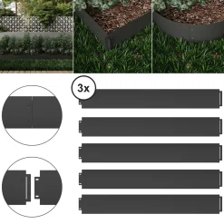 Rasenkante Anthrazit 100 x 18 cm 15 Meter Serina