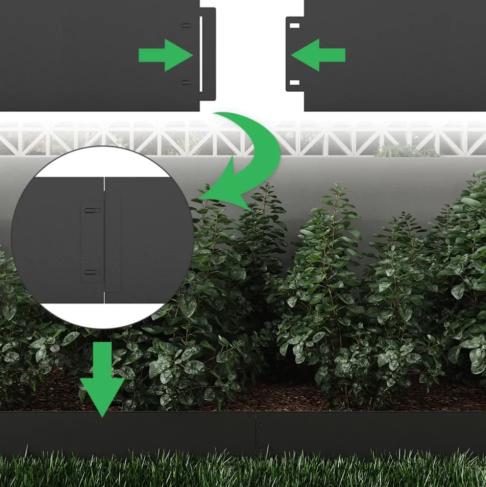 Rasenkante Anthrazit 100 x 14 cm 15 Meter Serina