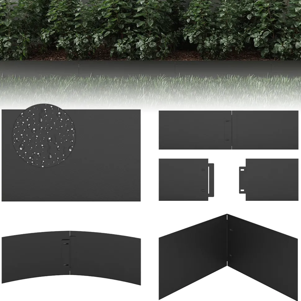 Rasenkante Anthrazit 100 x 14 cm 15 Meter Serina