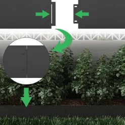 Rasenkante Anthrazit 100 x 14 cm 35 Meter Serina