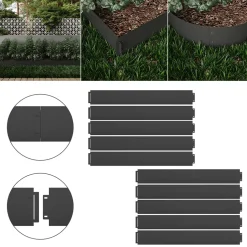 Rasenkante Anthrazit 100 x 14 cm 10 Meter Serina