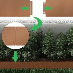 Rasenkante Braun 100 x 18 cm 15 Meter Serina