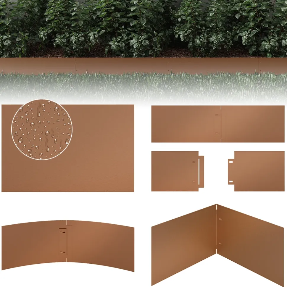 Rasenkante Braun 100 x 14 cm 45 Meter Serina