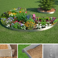 Rasenkante Silber 100 x 14 cm 20 Meter OK-Living