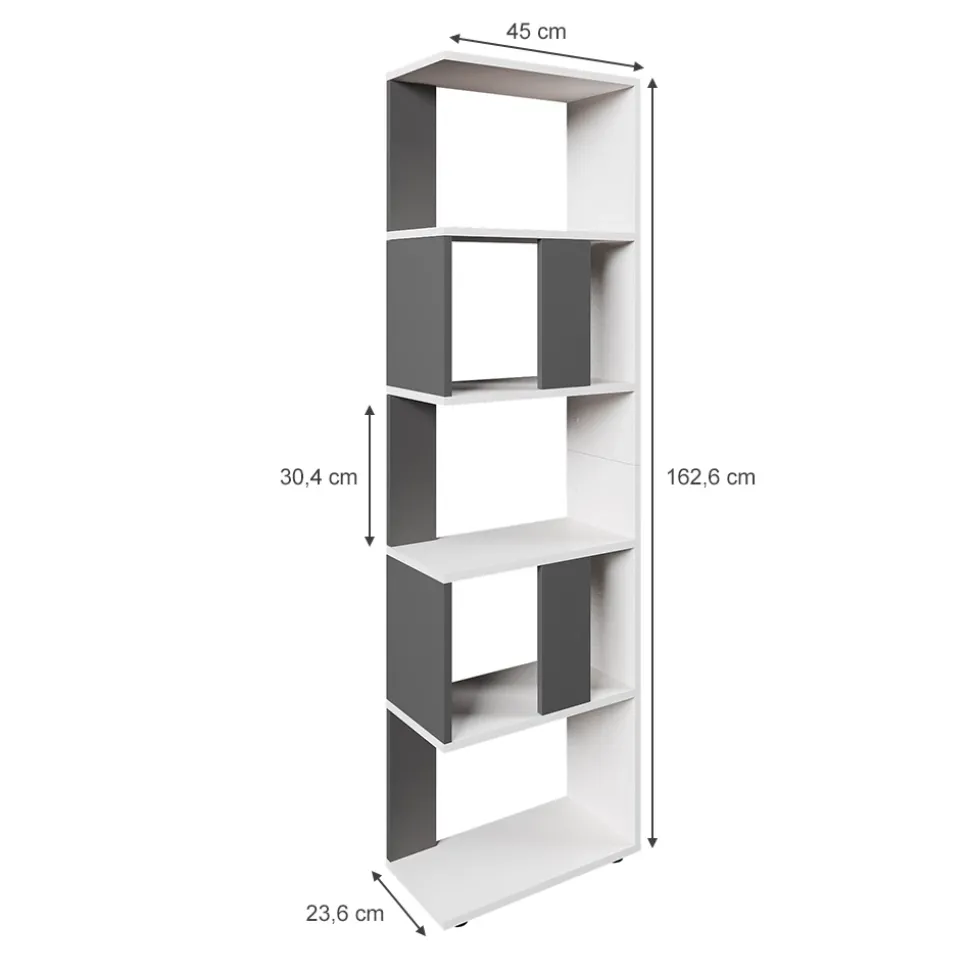 Raumteiler Anthrazit/Weiß 45 x 162.6 cm Vicco