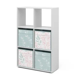 Raumteiler Weiß 72 x 107.8 cm mit 4 Faltboxen opt.2 Vicco