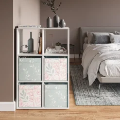 Raumteiler Weiß 72 x 107.8 cm mit 4 Faltboxen opt.2 Vicco