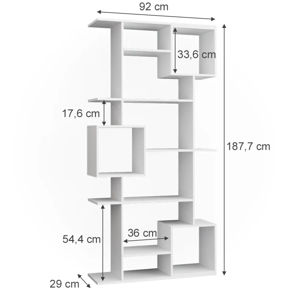 Raumteiler Cube Weiß 92 x 187.7 cm Vicco