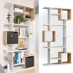 Raumteiler Cube Weiß/Sonoma 92 x 187.7 cm Vicco