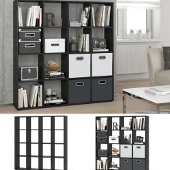 Raumteiler Karree Schwarz 138.5 x 142.5 cm Vicco