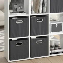 Raumteiler Karree Weiß 138.5 x 142.5 cm mit 4 Faltboxen Vicco