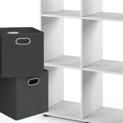 Raumteiler Karree Weiß 138.5 x 142.5 cm mit 4 Faltboxen Vicco