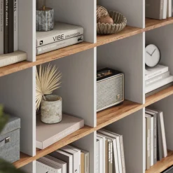 Raumteiler Karree Weiß/Goldkraft Eiche 142.4 x 143 cm Vicco